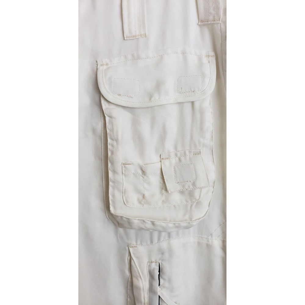 Johnny Was Pete & Greta Marika Cargo Pants Button Zipper Front White Y2K - Picture 8 of 13
